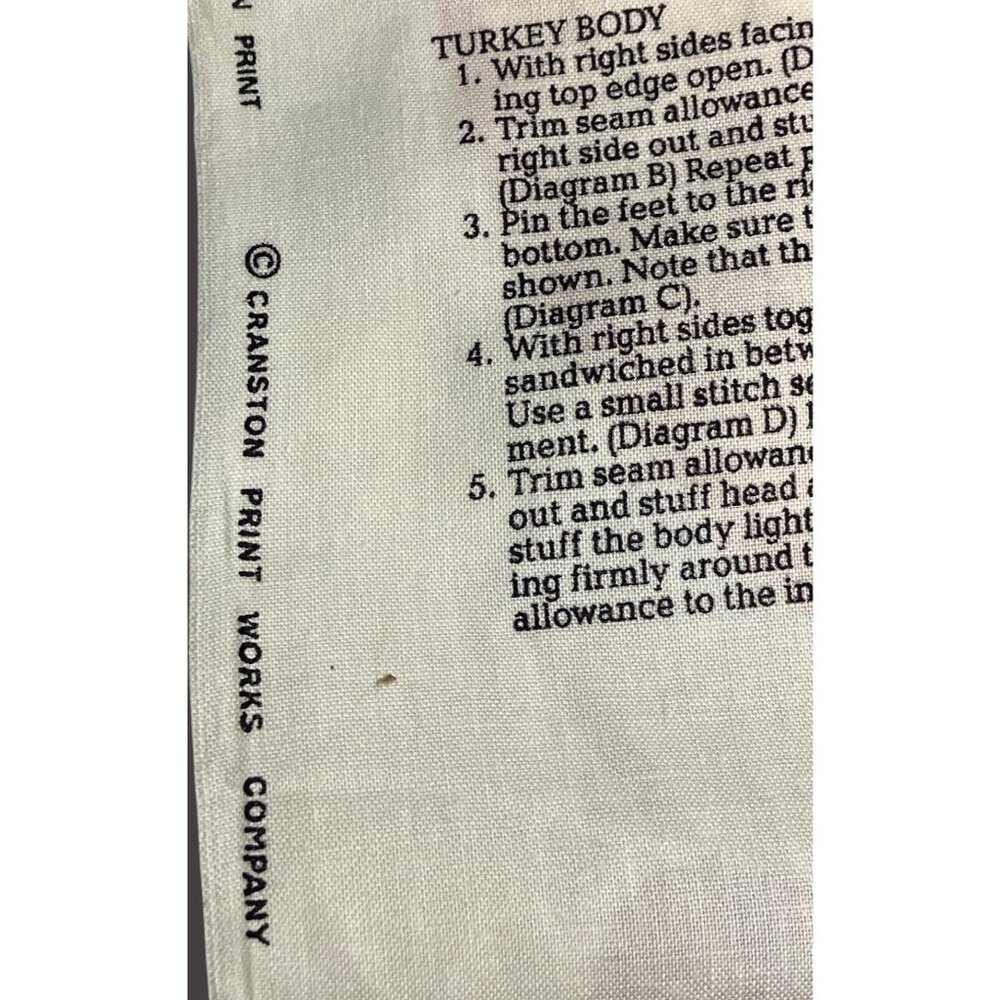 Thanksgiving Turkey Sewing Fabric Panel For Soft Toy Pillow Cut & Sew  DIY Kit - Picture 4 of 9